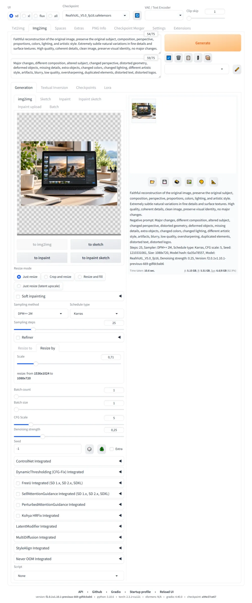 SynthID kostenlos aus Bildern entfernen mit Stable Diffusion Forge
